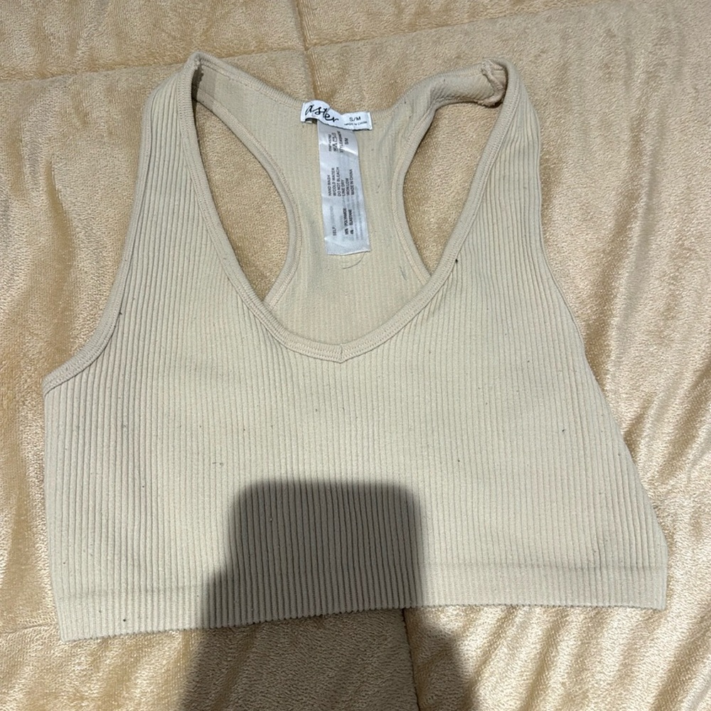 Aster ribbed racer back tank